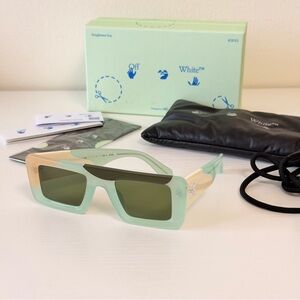 New! Off-White Mint and Beige Sunglasses, OERI069 5955, Authentic